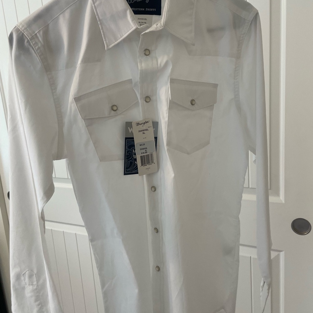 Wrangler White Western Snap Shirt
